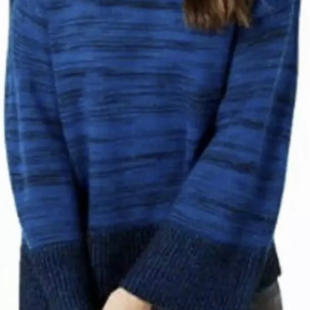Style‎ & Co. Women's Sweater Blue Scoop Neck Marbled Pullover Size: M NWT